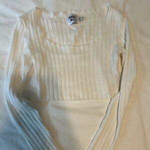 PP white eyelet long sleeve top